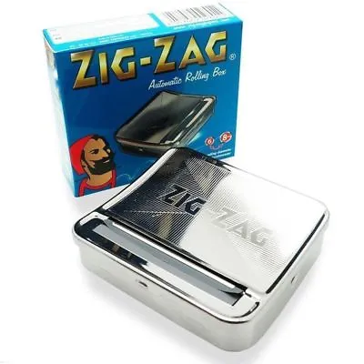 £4.49 • Buy Zig Zag Rolling Machine TIN Automatic Cigarette Tobacco Box ZigZag Roller Roll