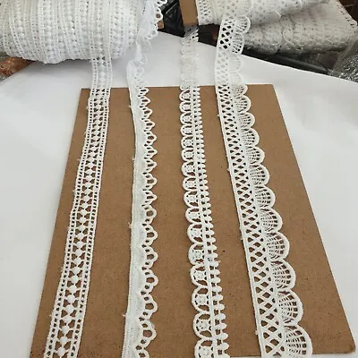 4 DESIGNS Crochet Trim Lace Dress Wedding Edging Scrapbook Sewing Haberdashery • £10.99