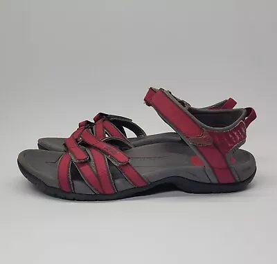 Teva Tirra Maroon Strappy Sandals Hook & Loop Size 11 Women's Rn 88276 • $40