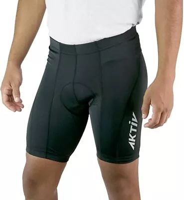 NWT! Aktiv Sports Men's Sz L 3D Gel Padded Cycling Biking Shorts Black  • $15.29