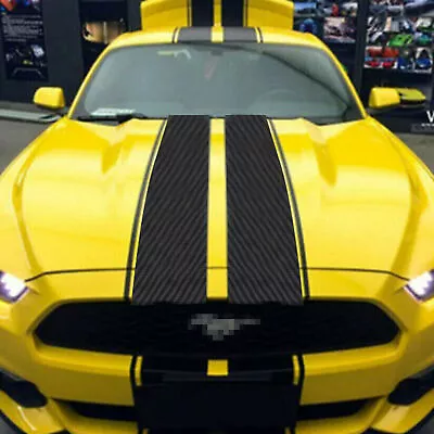 Carbon Fiber Hood Roof Rally Racing Stripe Decal Vinyl Sticker For Ford Mustang • $34.13