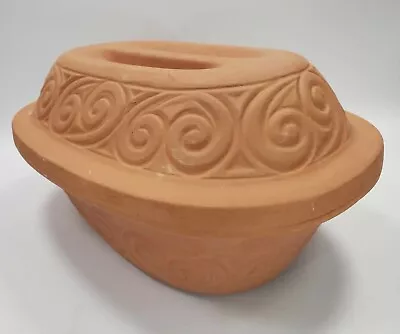 Terra Cotta Clay Roasting Pot / 13 X 8 X 7 Slow Cooker / Made In Italy • $30