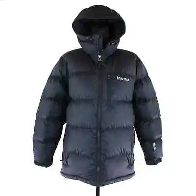 Marmot Guides Down Hoody 700 Fill Black Puffer Jacket L Mens Goose Down Coat • $98