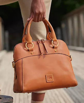 Dooney & Bourke $428 Honey Brown Leather Cameron Satchel Purse NEW 0221PG • $225