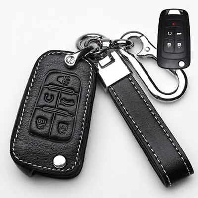 Leather Skin Protector For Chevrolet Malibu Remote Car Key Case Cover Fob Holder • $15.30