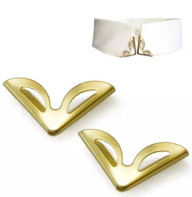 2 Pieces Blouse Shirt Metallic Metal Pointed Collar Clips Wing Tips Nr 7 • £2.99