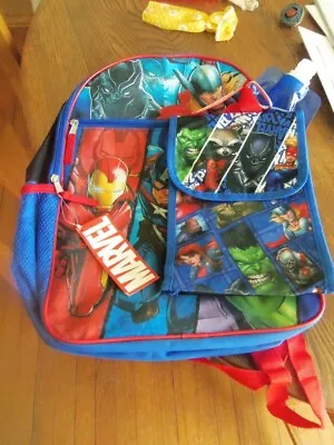 MARVEL AVENGERS Boys School Backpack Lunch Box Book Bag 5 Piece SET Gift Toy • $12