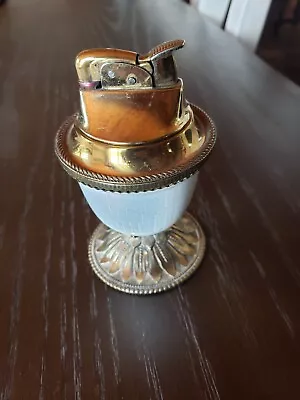 Vintage Evans Table Lighter White Guilloche Enamel Nice • $25