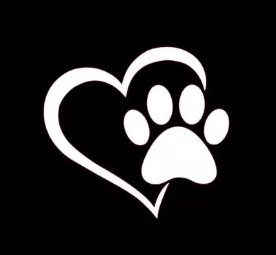 Heart Paw Print Sticker PICK SIZE COLOR Vinyl Decal Dog Puppy Love Car Window • $1.89