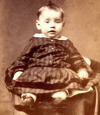 Wheeling West Virginia CDV Photo Baby Boy In Gown BROWN Antque C.1880 D1 • $13.49