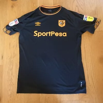 2018 19 Season Hull City Away Football Shirt Black Men's L Umbro SportPesa • £27.99