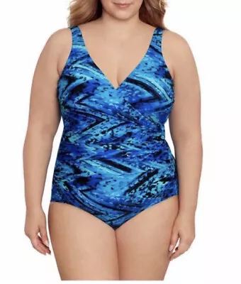 Miradonna By Miraclesuit Shaping Padded  V-Neck Swimsuit Size 14 • $60