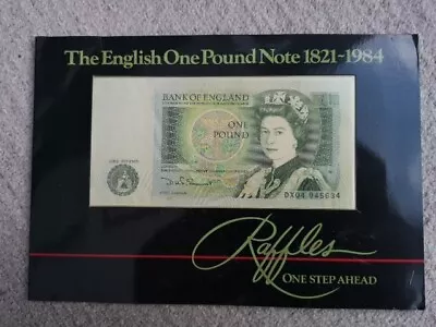 £1 Bank Note RAFFLES One Pound Note 1821- 1984 Last Year Of The £1 Note - Rare • £4.99