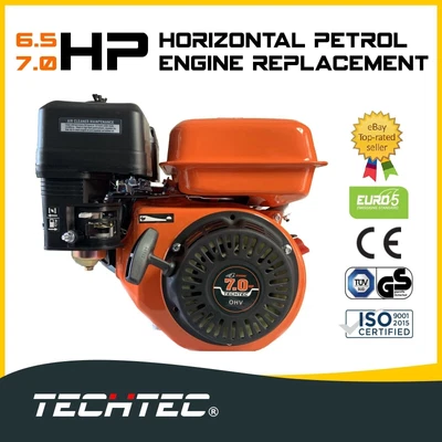 $179 • Buy 7HP Petrol Engine Recoil Start Horizontal Shaft Motor 6.5/7HP Replacement