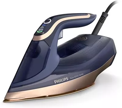 Philips Azur 8000 Series Steam Iron 2400W OptimalTEMP Technology Dark Blue • $232.54