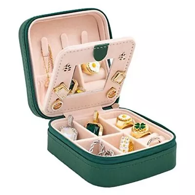  Travel Jewelry Case And Organizer With Mirror - Gift For Women And Girls Green • $12.78