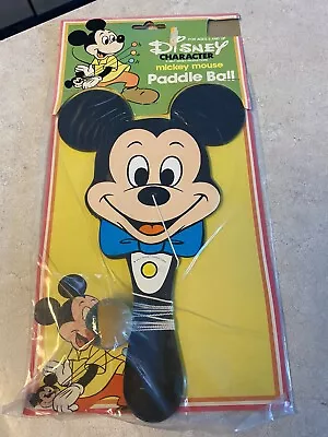 Vintage Walt Disney Mickey Mouse Paddle Ball Game Unopened • £15.44