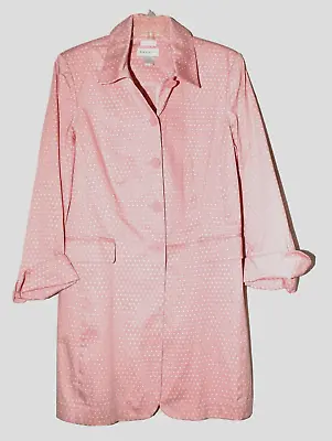 Norton & Co Stretch Pink With White Polka Dots Womens Button Coat Size 12 • $24.99