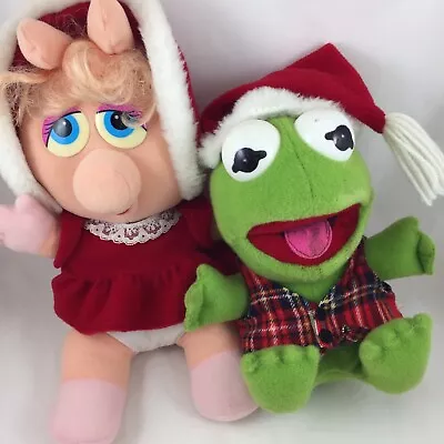 VTG 1987 Christmas Muppet Babies Miss Piggy Kermit Frog Plush Stuffed Animals • $19.95