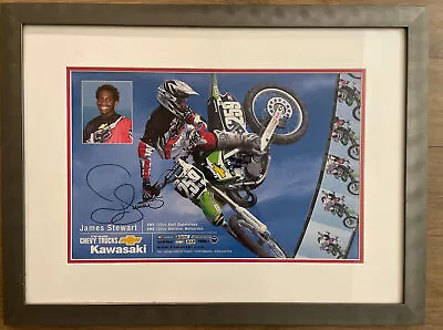 James Bubba Stewart #259 2002 Signed Auto Poster W/ Frame Kawasaki Rookie Year • $199.99