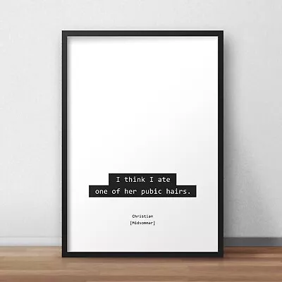 £4.99 • Buy Midsommar Pubic Hairs Quote Poster