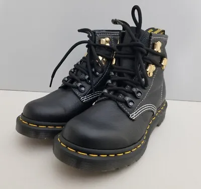 Doc Martens 101 Virginia Hardware Boots Black Leather Womens Size 5 36 New • $143.99