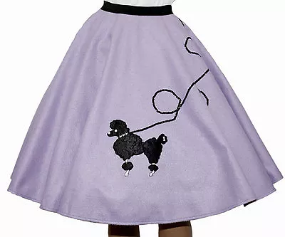 Lavender FELT Poodle Skirt _ Girls Size LARGE (Age10-13) _ Waist 25 - 31  • $29.95