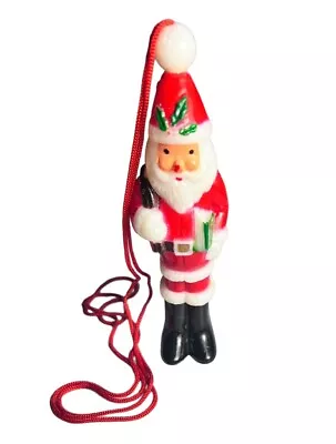 Christmas Plastic Santa Claus Ink Pen Novelty Necklace Vintage  • $12