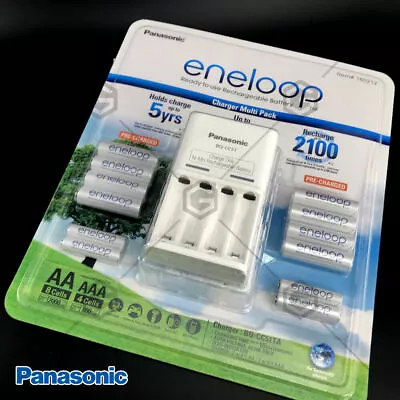 Panasonic Eneloop Rechargeable Batteries NiMH 8 AA 4 AAA + Battery Charger AU • $69.75
