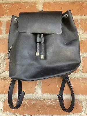 Barneys New York Saffiano Black Leather Back Pack Purse Day Pack • $75