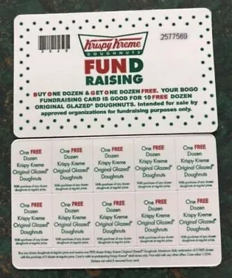 *Krispy Kreme Cards - Buy One Get One Dozen FREE - 10 Offers Per Card* • $7.75