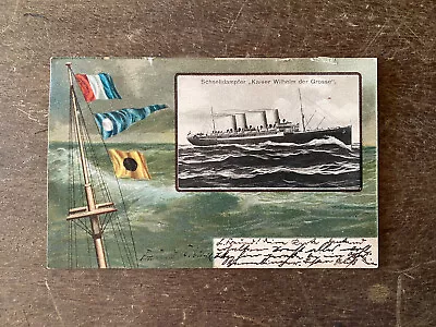 1904 German Ocean Liner SS  Kaiser Wilhelm Der Grosse Private Mailing Card • $18.99