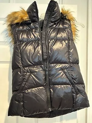 S13 New York Black Vest Faux Fur Collar Size Xl • $55