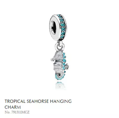 $50 • Buy PANDORA Charm Sterling Silver ALE S925 SEAHORSE 791211MCZ  FI