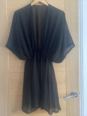 £4.99 • Buy NEW H&M Size S/M Black Sheer Chiffon Kaftan( BNWT £19.99)