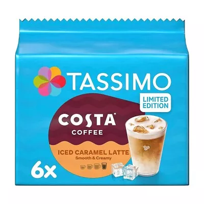 TASSIMO Coffee Pods COSTA COFFEE Iced Caramel Latte FREE SHIPPING • $18.45