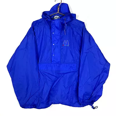 Vintage McDonald’s Half Zip Windbreaker Jacket 2XL Blue • $33.99