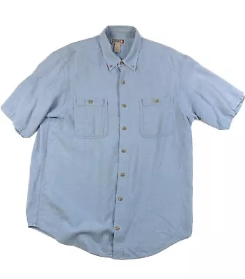 Duluth Trading Button Down Hemp Organic Cotton Camp Utility Shirt Large Tall LT • $2.99