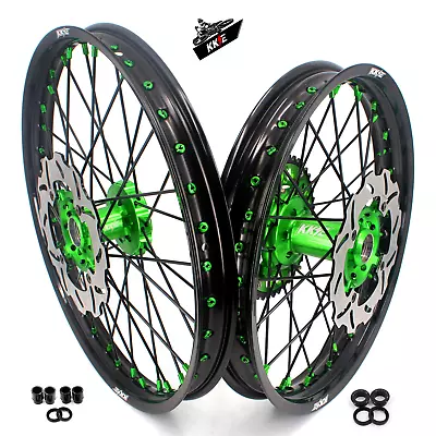 $749 • Buy KKE Motorcycle 21  19  For KAWASAKI KX125 KX250 KX250F KX450F Spoked Wheels Rims