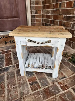 Rustic White Shabby Chic Vintage Style  Farmhouse Accent Entry Table Console • $150