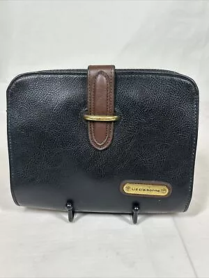 VTG Liz Claiborne Leather Purse Crossbody Handbag Black & Brown • $13.97