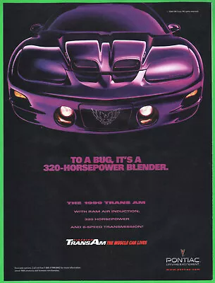 1999 Pontiac Firebird Print Ad 320 HP Trans Am 2-door Coupe • $7.31