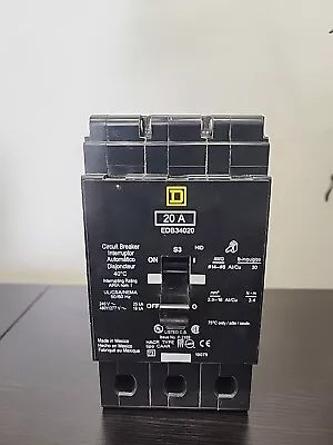 Square D EDB34020 20A 3 Poles Bolt On Circuit Breaker • $215