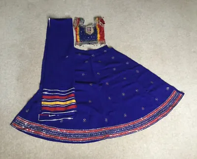 Fully Stitched Blue Rainbow Indian Garba Diwali Lehenga Chaniya Choli • £22