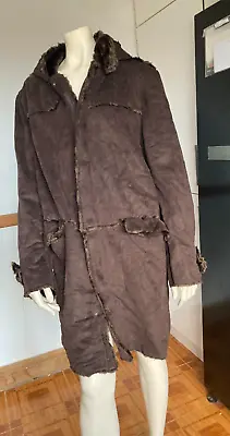 Genuine FRENCH CONNECTION BROWN SUEDE Feel MIDI COAT XL Vintage Wholesale Stock • $1.24