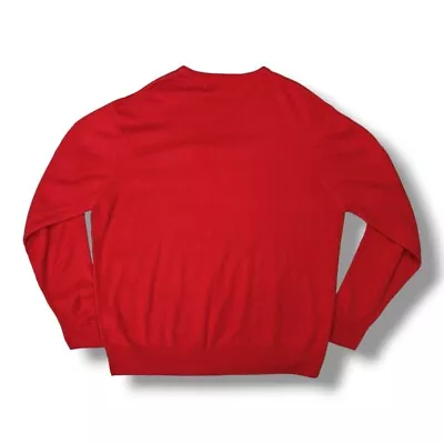 Kappa Red Knit Jumper Lightweight Embroidered Logo On Chest Size XL • £24.99