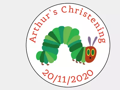 £1.99 • Buy Personalised Stickers Address Labels Circle Party Birthday Hungry Caterpillar