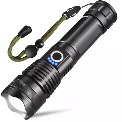 90000 Lumens Powerful Flashlight USB Rechargeable Waterproof XHP70 Searchlight  • $30.53