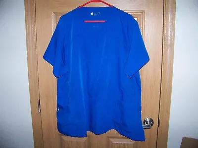 Four Stretch Wonder Wink Medical Scrub Top Royal Blue 3x Pockets V-neck Nice • $14.79