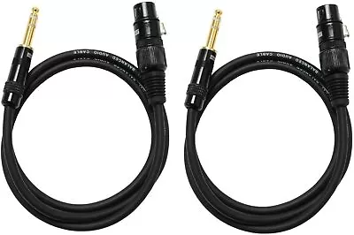 Audio2000's C06003P2 2-Pack 3ft XLR Female To Gold-Plated 1/4  TRS Cables-New • $11.99